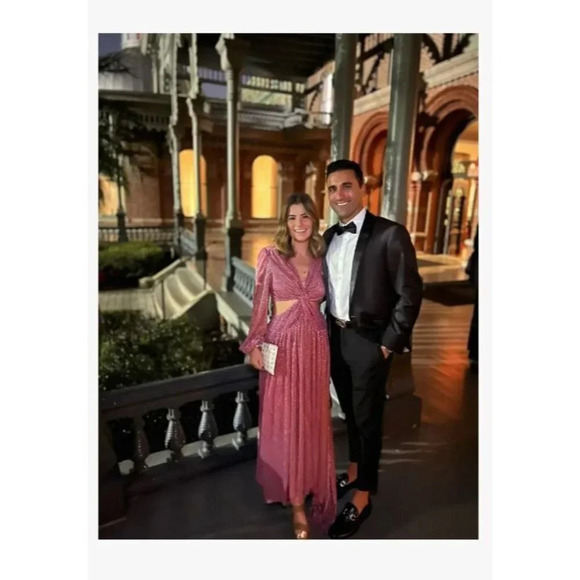 Ramy Brook Lebron Metallic Cutout Gown in Pink Womens Long dress Maxi - Picture 14 of 16